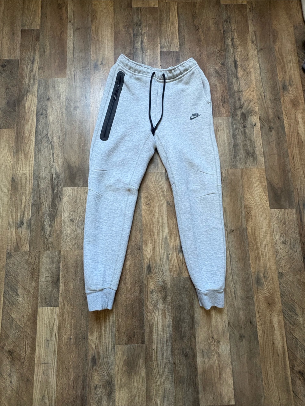 Nike Kids Light Gray Athletic Joggers with Zipper Pocket